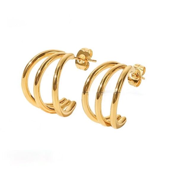 Triple hoop earrings M374 - Picture 1 of 5